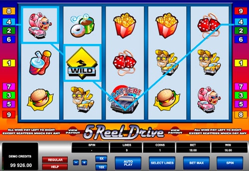 Апарат 5 Reel Drive - виграш з Wild Виграш з Wild в апараті 5 Reel Drive