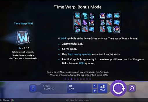 Апарат Time Warp Guardian - бонусна гра Бонусна гра в апараті Time Warp Guardian