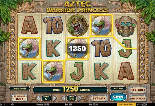 Автомат Aztec Warrior Princess - виграшна комбінація Виграшна комбінація в ігровому автоматі Aztec Warrior Princess