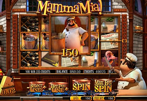 Автомат Mamma Mia - виграшна комбінація Виграшна комбінація в автоматі Mamma Mia