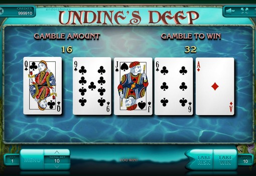 Автомат Undine's Deep - гра на подвоєння Гра на подвоєння в автоматі Undine's Deep