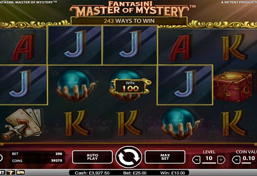 Ігровий автомат Fantasini Master of Mystery - призова комбінація на лінії Призова комбінація на лінії в ігровому автоматі Fantasini Master of Mystery