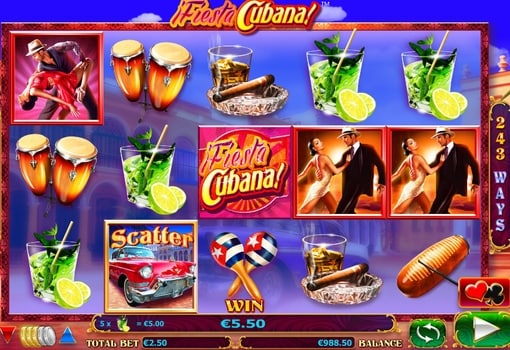 Онлайн апарат Fiesta Cubana - виграшна комбінація символів Виграшна комбінація в онлайн апараті Fiesta Cubana