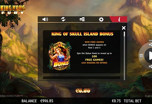 Онлайн апарат King Kong Fury - ігрові бонуси Ігрові бонуси в онлайн апараті King Kong Fury