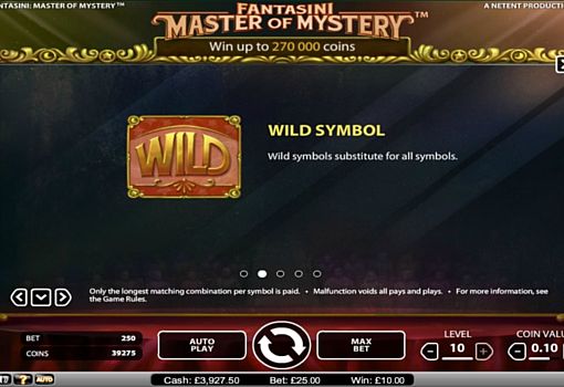 Слот Fantasini Master of Mystery - дикий символ Дикий символ в слоті Fantasini Master of Mystery
