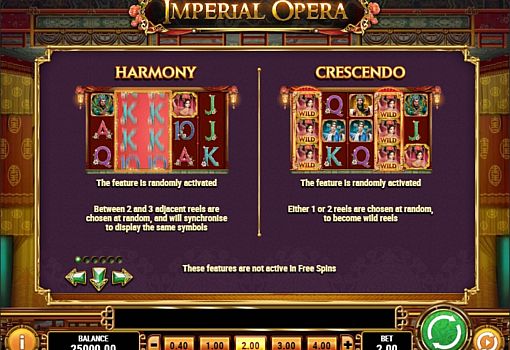 Слот Imperial Opera - ігрові бонуси Ігрові бонуси в слоті Imperial Opera